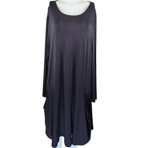 BetaBrand Black Athleisure Lagenlook Silk Blend Pockets Women's Dress XXL